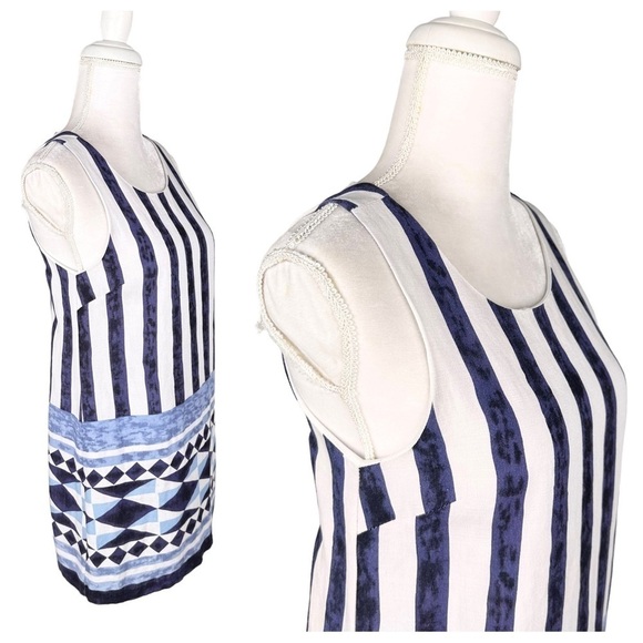 Lulu’s navy blue nautical stripe tank shift mini dress small summer vacation - Picture 4 of 16